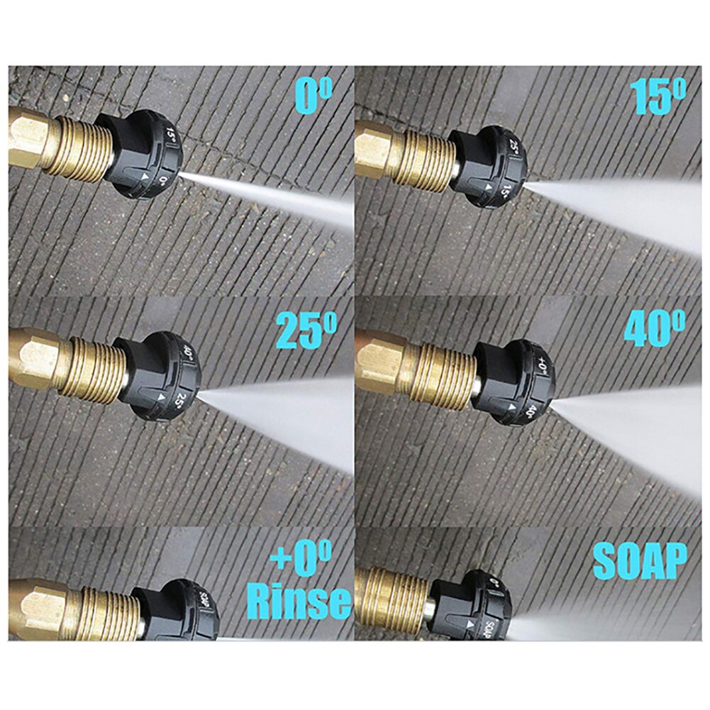 6 in 1 Hochdruck Waschanlage Düse schnell anschließen Tipps für Auto Waschen 1/4 zoll Wasser Spalte sprühen Dusche Fan Auto Reinigung Zubehör