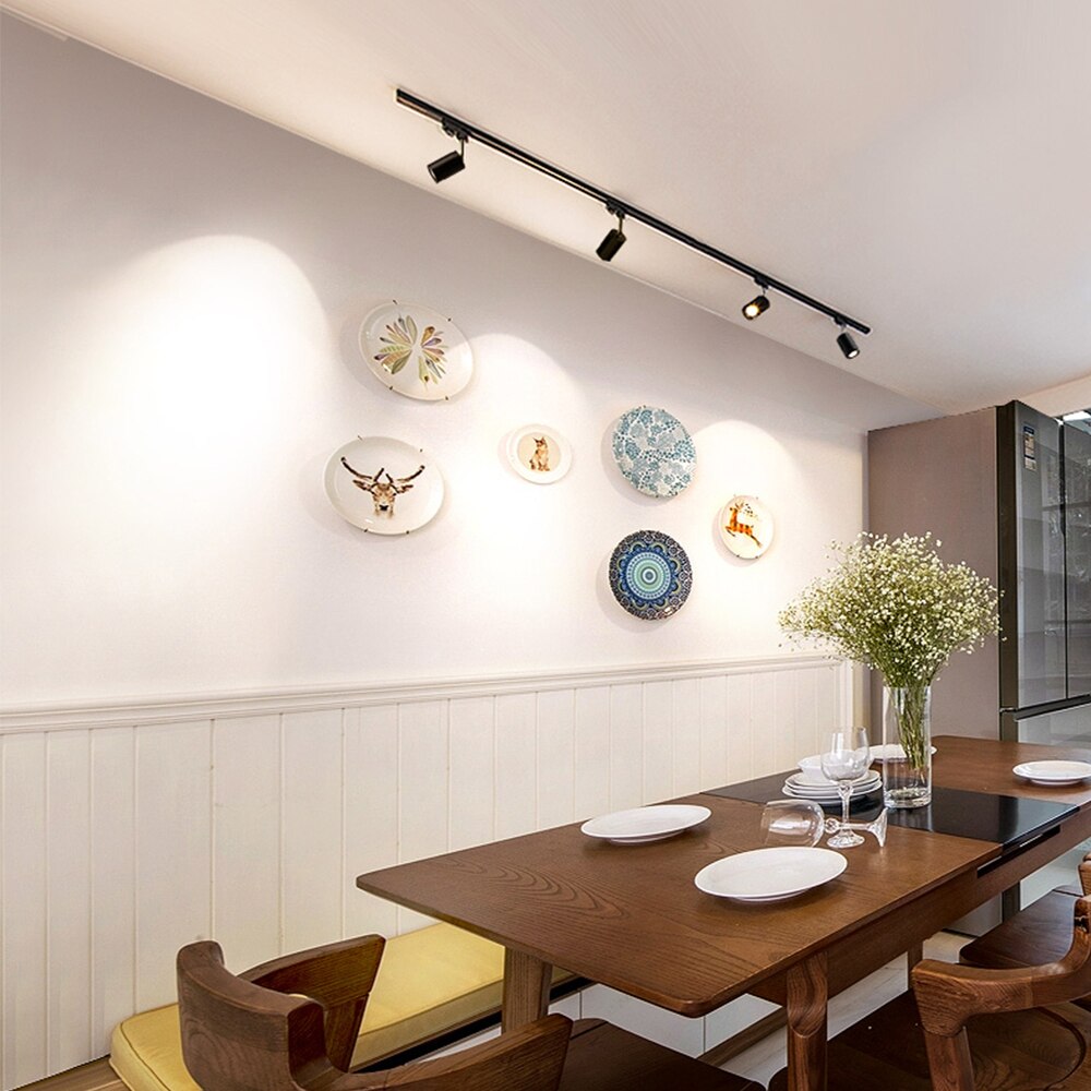 Hartisan kobber led spotlight justerbar guld sort  gu10 med lyskilde skinne lys bar gang væg butik loft spotlight