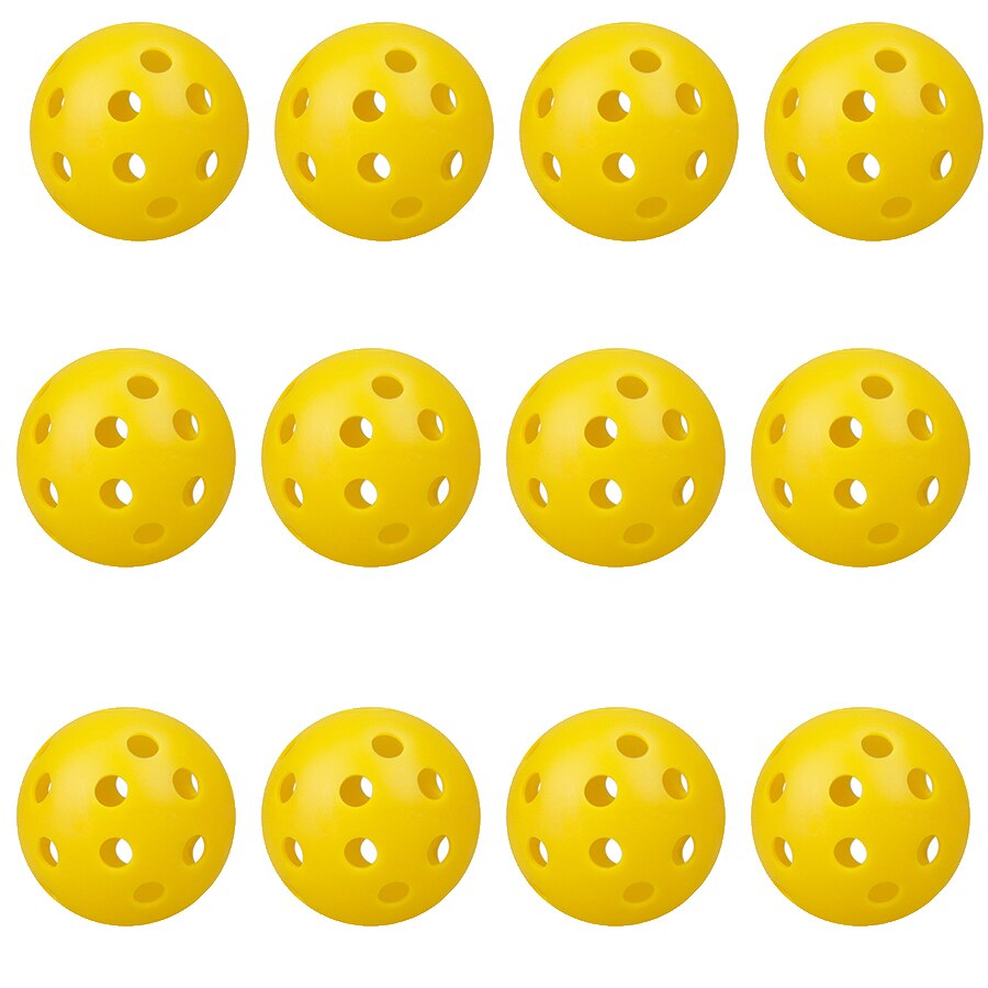Pelotas para practicar Golf, pelota hueca de plástico para entrenamiento, de colores, de flujo de aire, para practicar, rango de conducción, 12 Uds.: Yellow