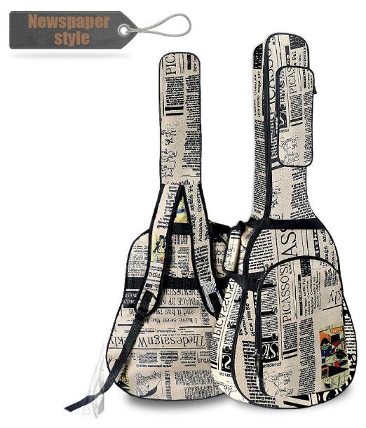 40/41 tommer guitar taske 5 mm tyk svamp soft case gig taske rygsæk 600d oxford vandtæt guitar cover sag med skulderstropper: Nyhedspapir