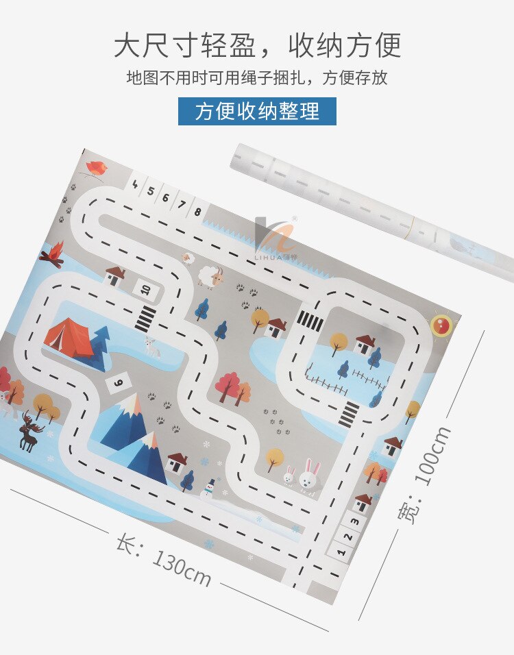 130*100cm Dinosaur World Traffic Parking map Children toy game mat Traffic sign kids girls boys play mats animal models toys