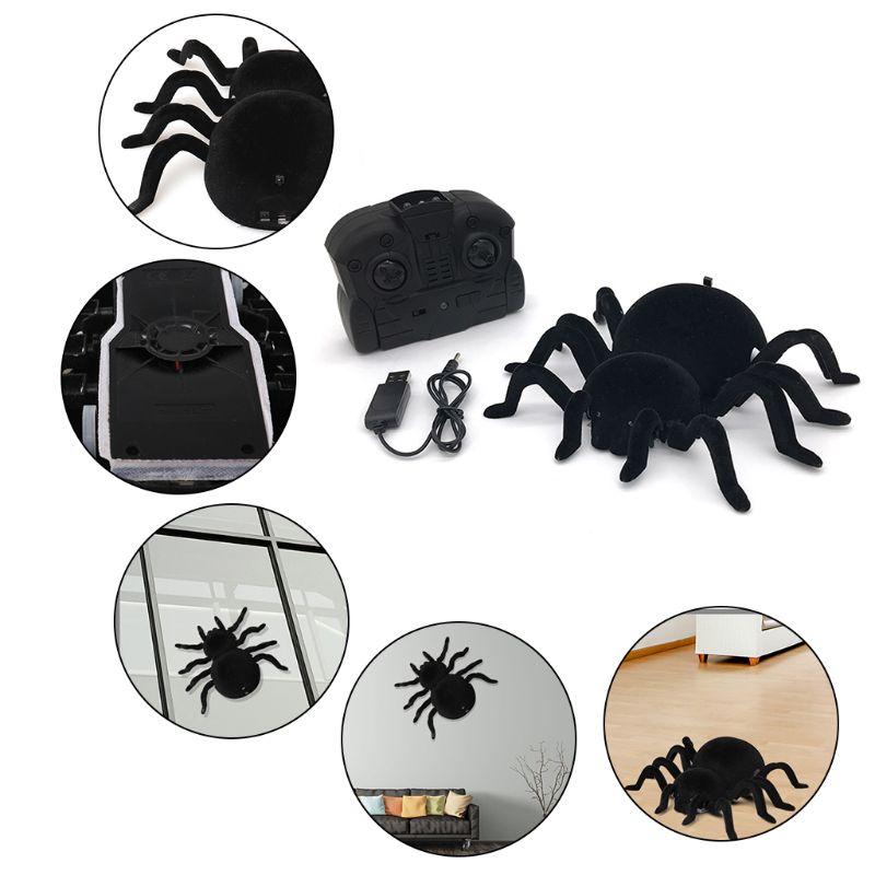 Araña de Control remoto, Lobo aterrador, Robot araña realista, novedad, juguetes, de Halloween