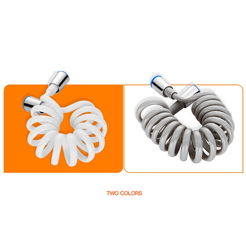 Shower Hose Replacement, Plastic Telescopic Plumbing Hose for Shower, Bidet Sprayer, Easy to Install, 1.5M, 2M Long, White, Gray