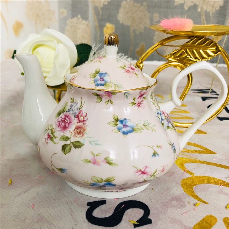 Bone China Theepot 400Ml/900Ml/1400Ml Keramische Thee Pot Set High Grade Porselein Waterkoker Grote capaciteit Theepot Voor Huwelijkscadeau: F 400ML