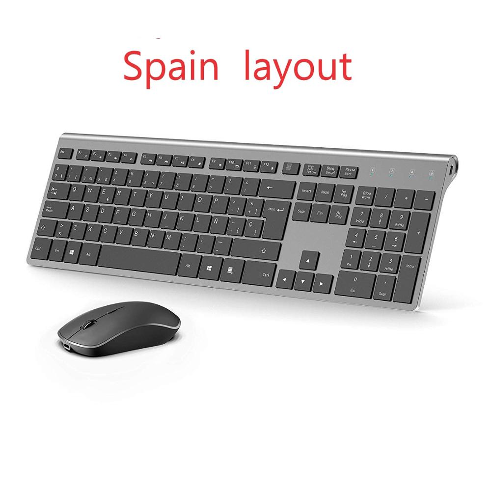 Drahtlose Tastatur und Maus Kombination 2,4G Mit Usb-schnittstelle, Stille Tastatur ist Geeignet Für Laptop TV Büro: Spanisch  Schwarz