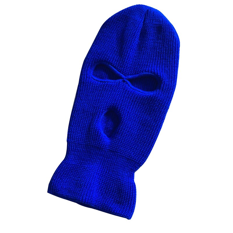 Máscara cortaviento de lana de tres agujeros, máscara para motocicleta, deportes al aire libre, esquí cálido, snowboard, pasamontañas a prueba de viento: royal blue