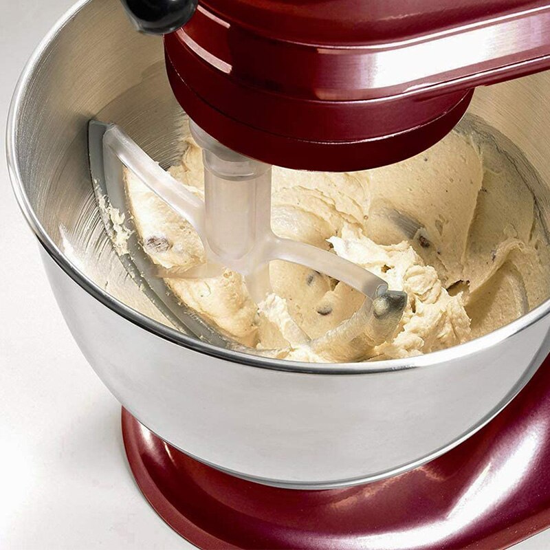 Batidor de borde flexible para cocina, batidor plano de paleta con bordes de silicona, piezas de repuesto para mezclador de soporte de elevación de tazón 6 QT, 1 ud.
