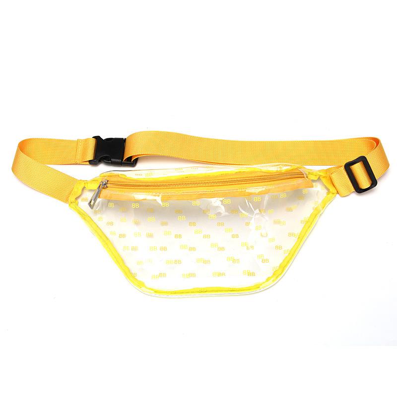 Lxfzq Taille Zakken Sac Banane Femme Vrouwen Transparante Mode Pvc Transparante Fanny Pack Vrouwen Taille Packs Holografische: huang se