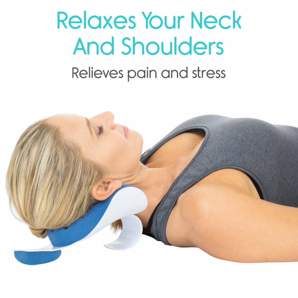 1Pc Comfortable Foam Healthy Neck And Shoulder Relaxer Neck Pain Relief Massage Blue Pillow Neck Support Relaxation Pillow Tool