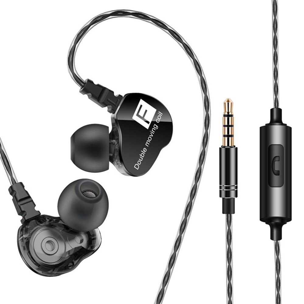 Oortelefoon 3.5Mm Plug In Ear Headset Silicon Oorbeschermers Mode Muziek Hoofdtelefoon Kleurrijke Wired Oortelefoon Met Microfoon: Black