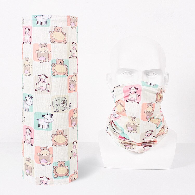 Hommes femmes foulards glace soie multifonctionnel bandana bandeau anneau cou écharpe dessins animés sans couture tubulaire magique visage: 17