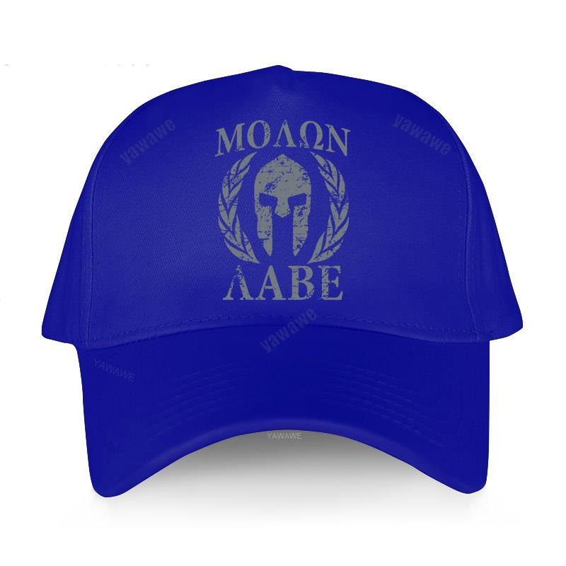 Cool Spartan Spartan Molon Labe Snapback Cap Man Pre-shrunk Cotton Sparta Trojan Helmet Boyfriend Caps Baseball Cap: blue