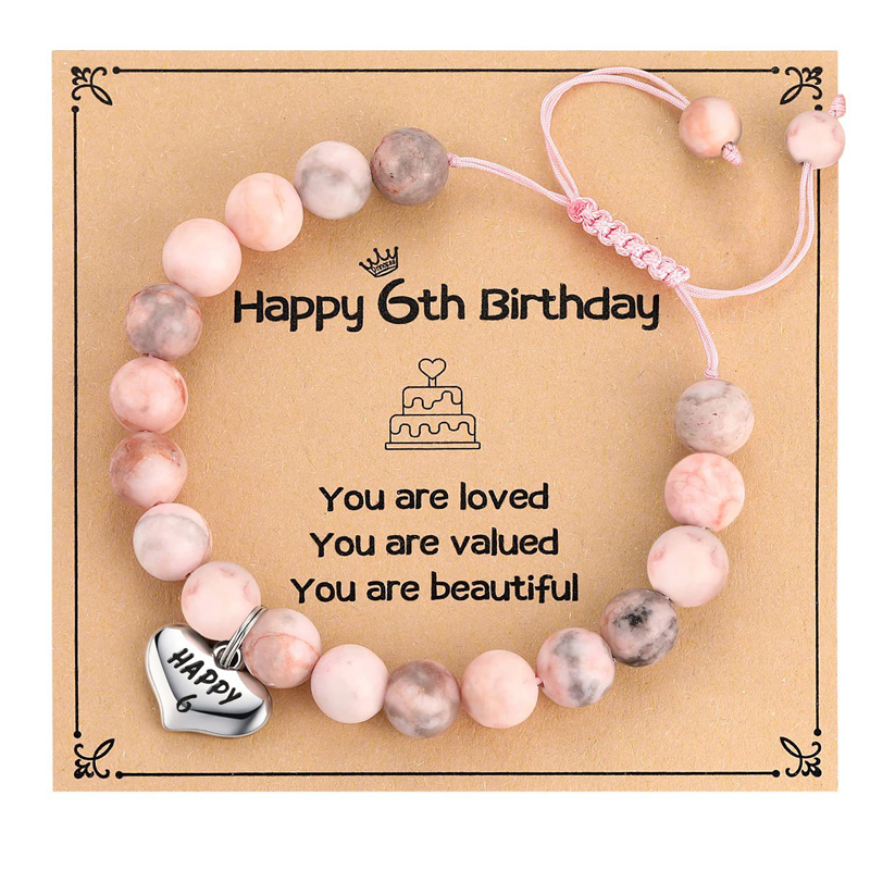 Alles Gute zum Geburtstag für 5-25 Jahre alte Mädchen, Geburtstag geflochtene Perlen Armbinde für ändern 5 bis 25 Tochter Enkelin Nichte