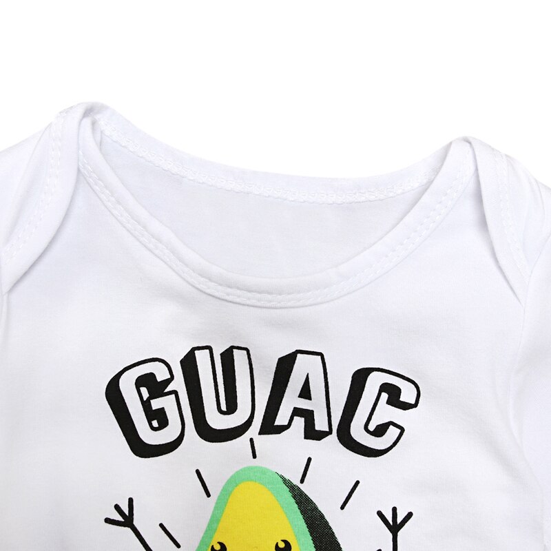 Macacão infantil, macacão de manga curta para bebês, meninos e meninas, roupas de algodão com estampa de abacate