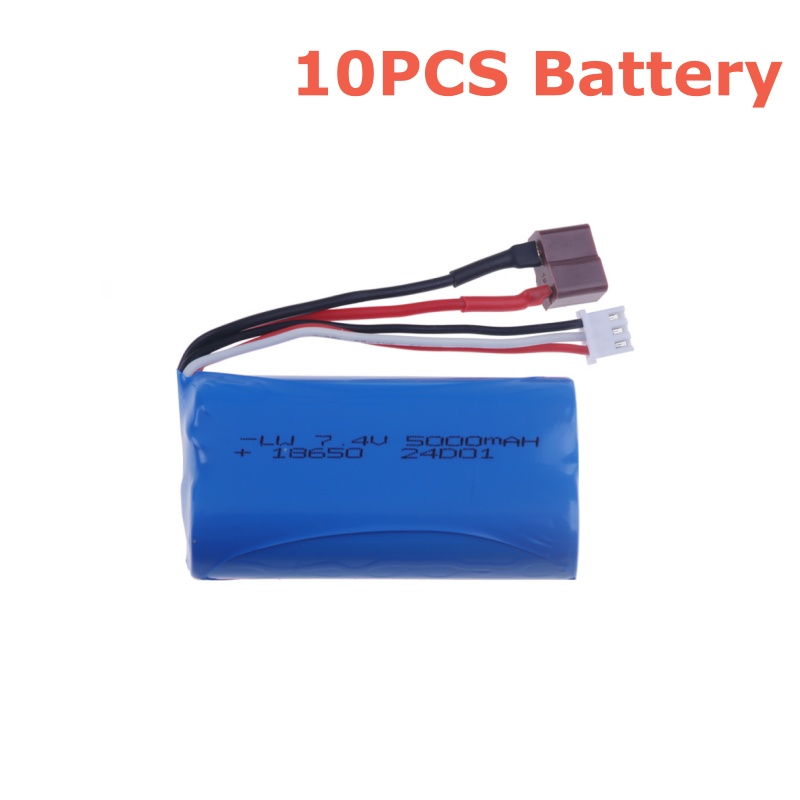 7.4V 18650 5000mAh 30C Lipo Battery for Wltoys 10428 /12428/12423 RC Car Parts 7.4v battery For Wltoys 144001 A959-B A969-B 9125: green