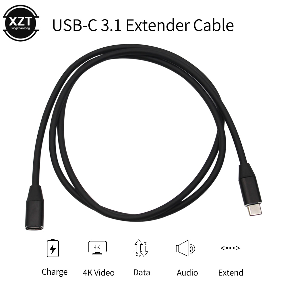 Usb C Verlengkabel Type C Extender Cord USB-C Thunderbolt 3 Voor Macbook Pro Nintend Schakelaar Usb 3.1 Opladen Data kabel