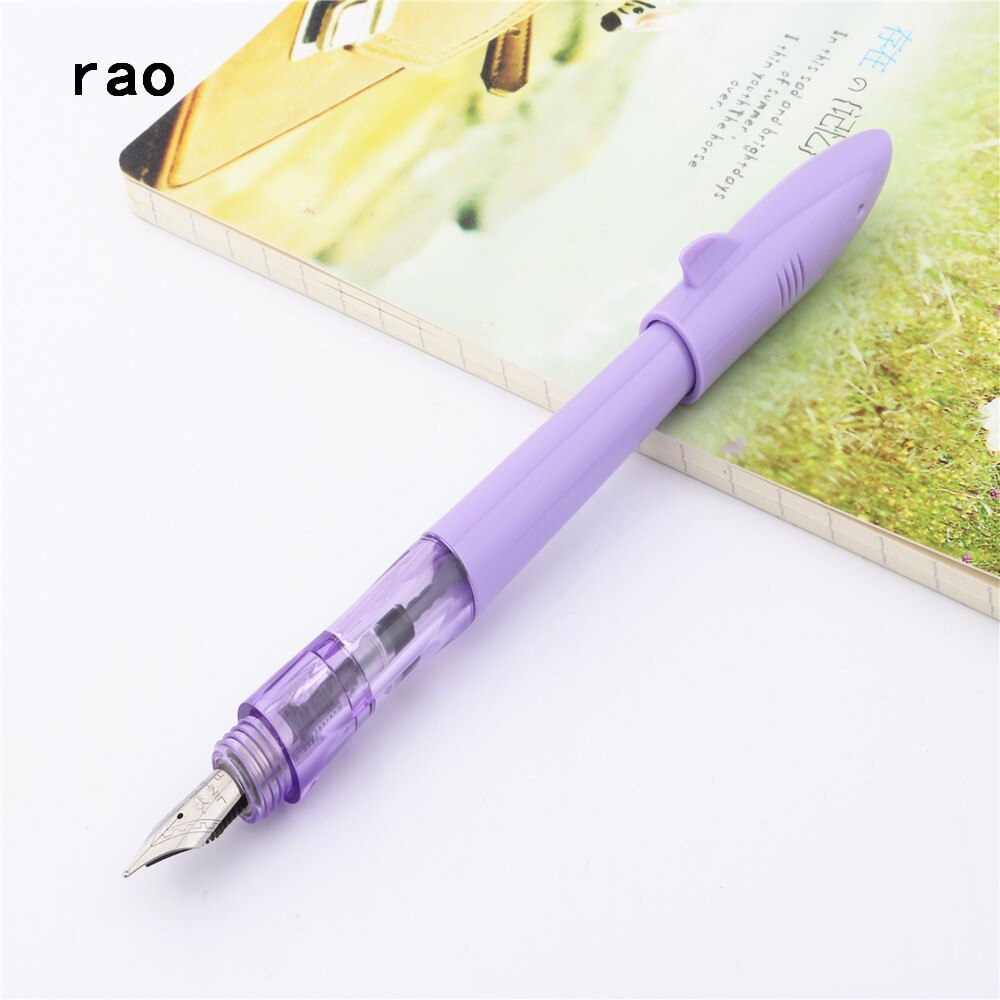 Jinhao 993 alle farger liten hai fin spiss fyllepenn skolekontor elevpenn for barn og #39 ;s treningspenn: Lilla