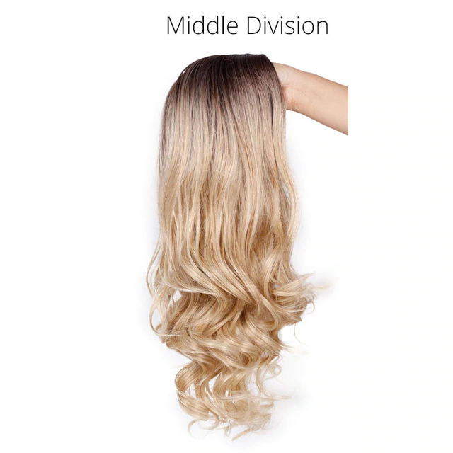 I's a wig Ombre Brown Wig Long Wavy Synthetic Wigs for Women Blonde Gray White Black Red Wig Glueless Hair can be Cosplay: R6-30-613
