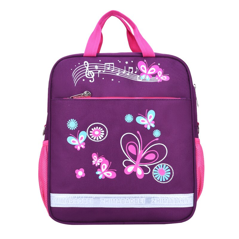 Kinderen Rugzakken School Tassen Voor Meisjes Vlinder Afdrukken Waterdichte Leuke Student Schooltassen: handbag purple