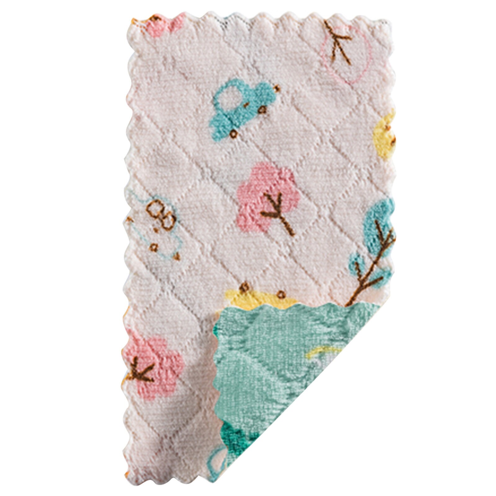 Chiffon de nettoyage multi-usages, chiffon imprimé Double face, dessin animé, serviette à vaisselle, molleton de corail, élimine les taches, outils de nettoyage de cuisine: C
