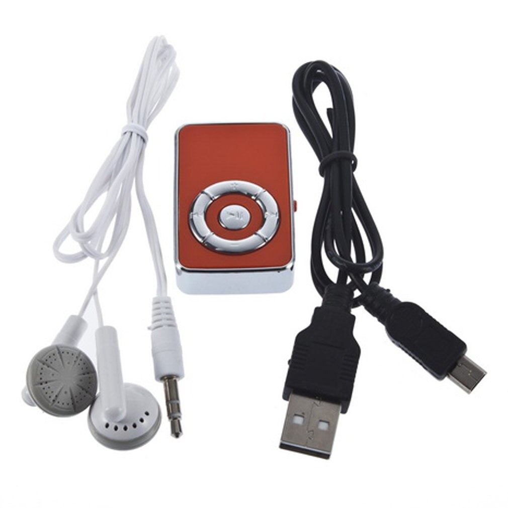 Lecteur MP3 Mini pince USB prenant en charge jusqu'à 1 go 2 go 4 go 8 go carte Micro SD TF: orange