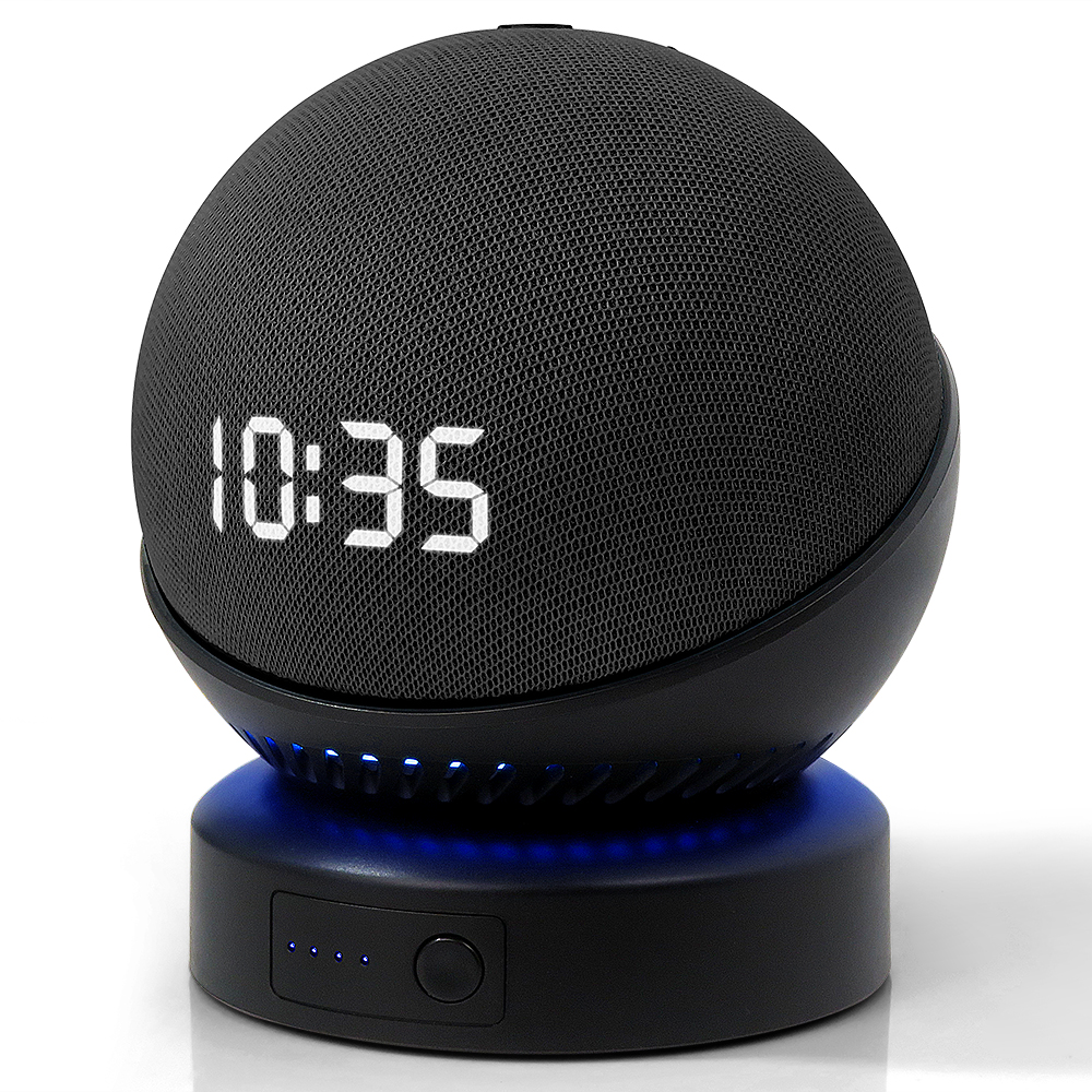 Base de batterie pour Echo Dot 4e génération, haut-parleur Alexa, chargeur sans fil Portable, batterie d&#39;alimentation, support: DT4 5200mah Black