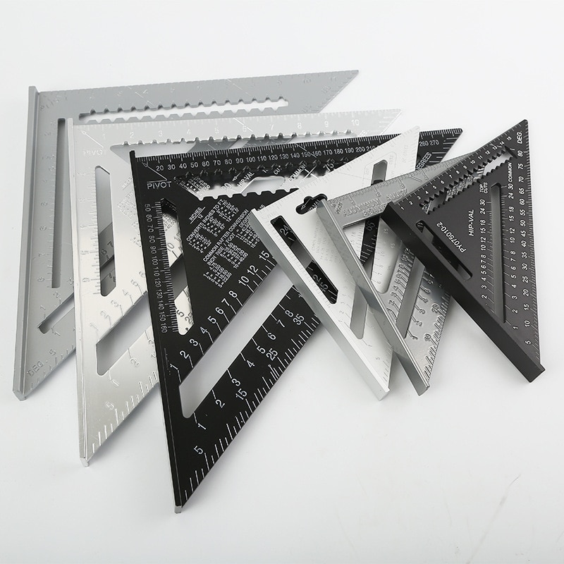 KALAIDUN Triangle Angle Ruler Squares Triangular Measuring Ruler Woodwork Angle Protractor Trammel Gauge Measuring Tool