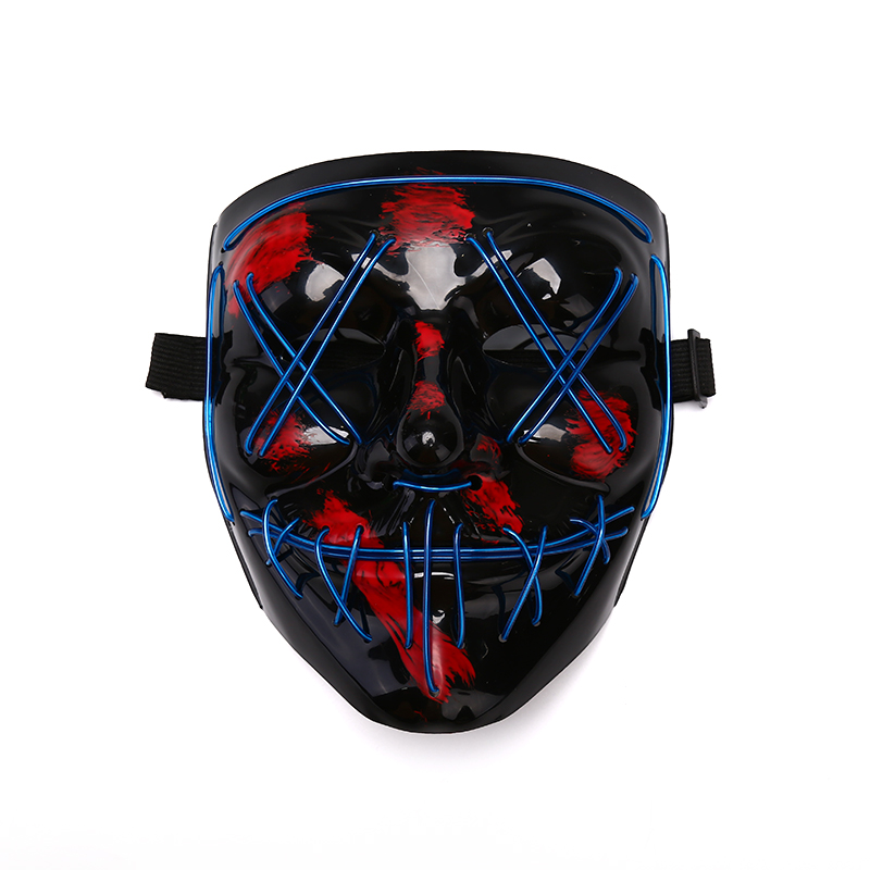 Clubbing Light Up "Stitches" LED Mask Costume Halloween Rave Cosplay DJ Party Xmas Light Mask Unisex