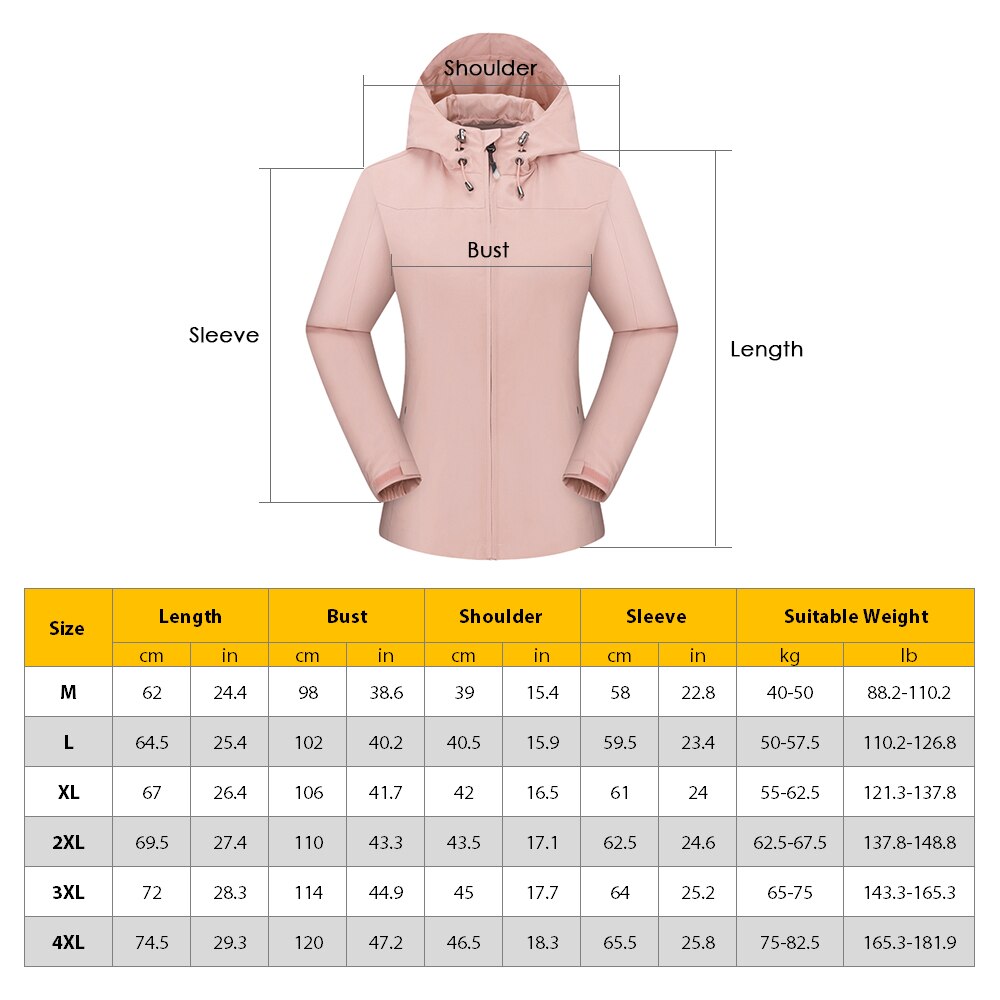 Women Mountain Waterproof Shell Jacket Ski Jacket Windproof Jacket Winter Warm Jacket for Camping Hiking Skiing