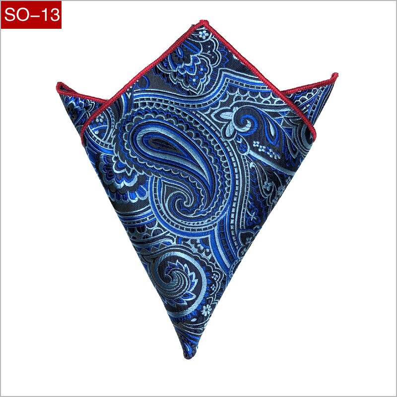 Heren zakdoek luxe jacquard stropdas voor heren paisley pochet handdoek zakdoeken 26.5cm volledige jurk accessoires: Zy-so -13