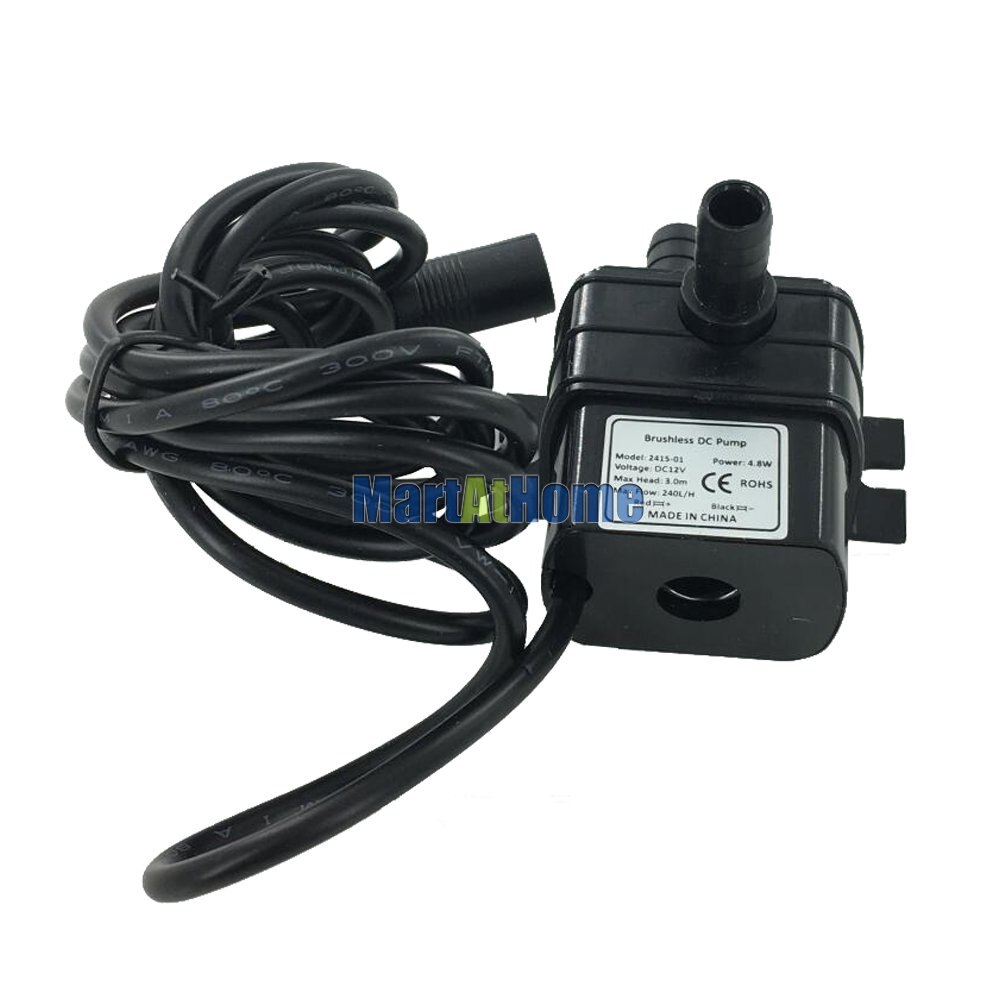 USB DC Brushless Mini Water Pump 4.8W 240L/H 3 Meters DC 4.5-12V for Hydroponics, Grow vegetables, Fountain Pond, Cooling