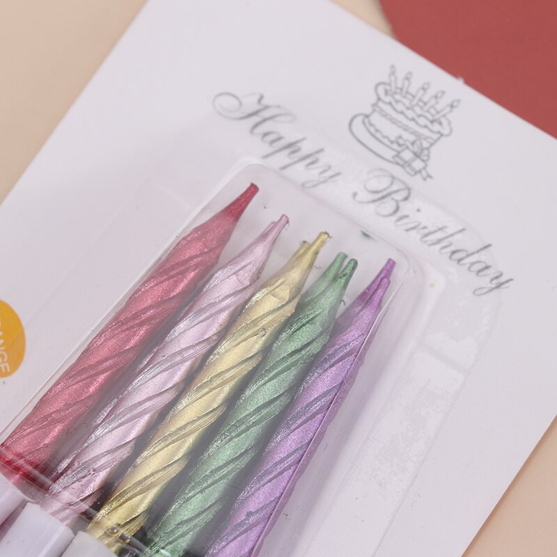 10pcs/set Thread Birthday Candles Cake Candle Wedding Party Decoration Supplies Stand Cake Candle