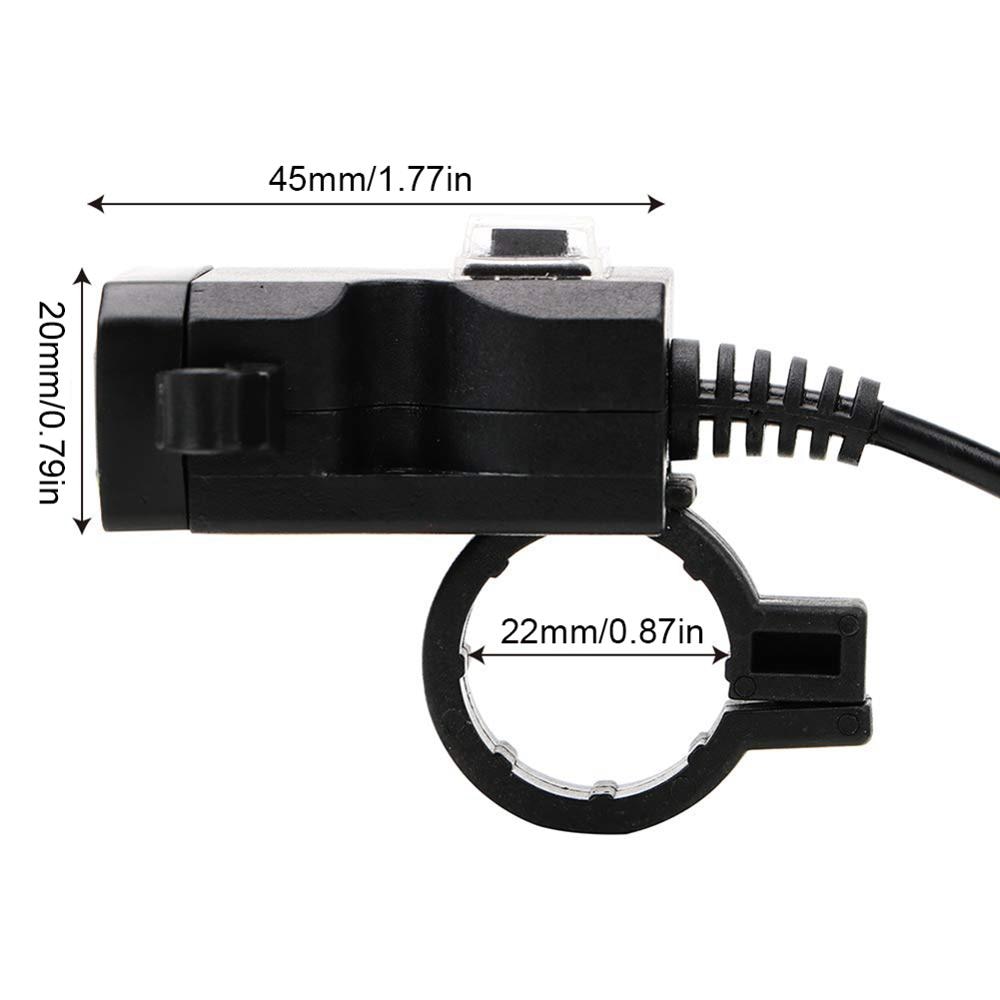 Dual USB Port 9-24V/9-90V 1A And 2.1A Waterproof Motorbike Motorcycle Handlebar Charger Adapter for Mobile Phone