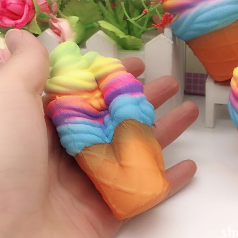 Rainbow Color Ice Cream Cute funny Squishy Toy Slow Rising Squishies Squeeze Toy For Fun Novelty cool cheap stuff Antistress Toy