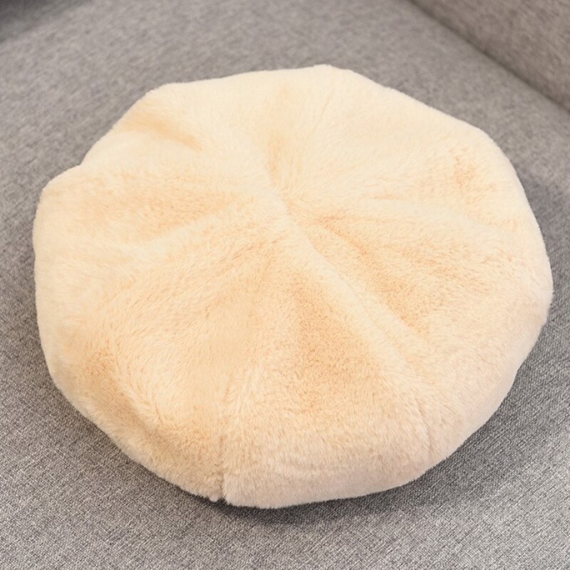 Ht3331 baskrar höst vinter hattar för kvinnor mjuk fleece solid basker hatt dam vintage åttkantig keps kvinnlig retro dam basker: Beige