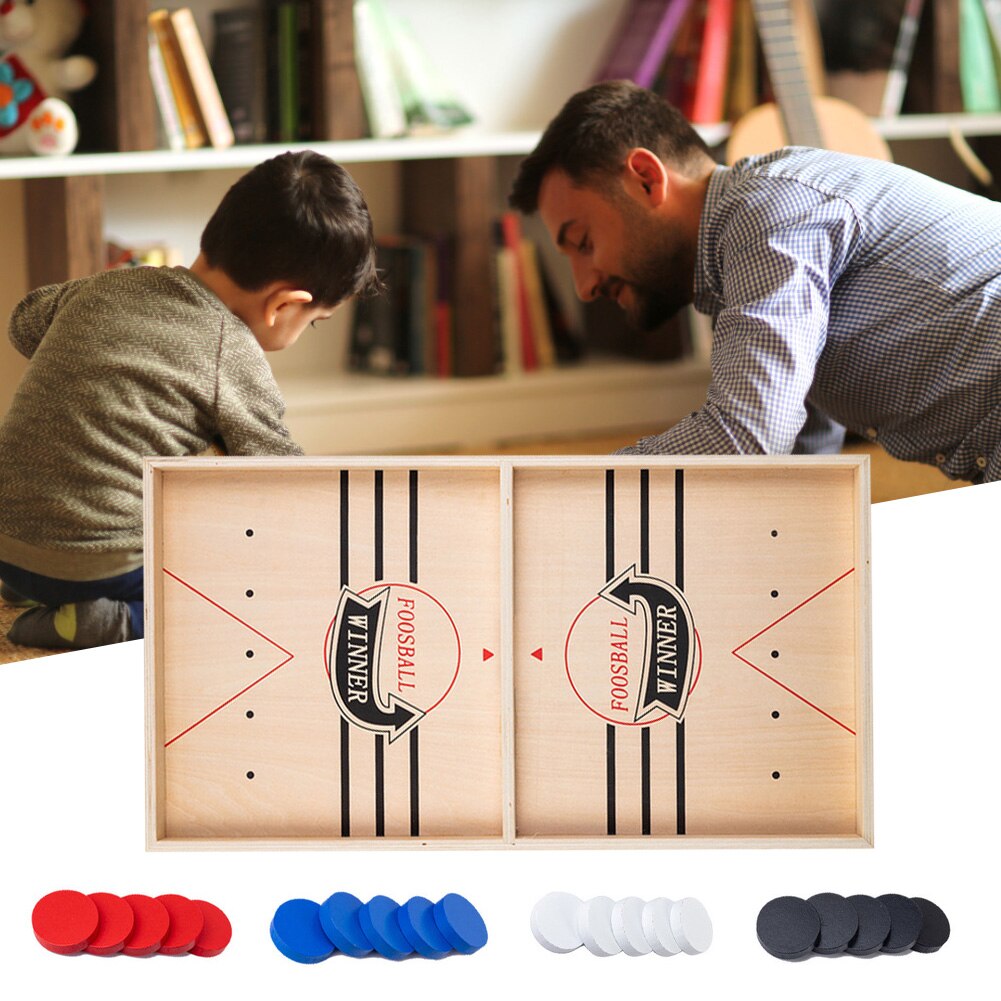 Puck Game Snelle Sling Houten Duurzaam Air Hockey Bordspel Speelgoed Ouder-kind Interactief Spel Schaken Prop