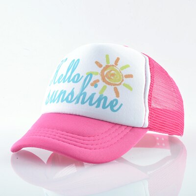 Tqmsmy Hello Sunshine Kinderen Zonnehoed Koele Jongen Baseball Hoed Cap Meisje Trucker Hoeden Kind Snapback Hoeden Kids Caps TMA40: PINK2