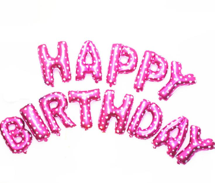 Glücklich Geburtstag Luftballons Folie Brief Ballon Geburtstag Party Dekorationen Kinder Erwachsene Geburtstag Luftballons Alphabet Ballons set: rose red
