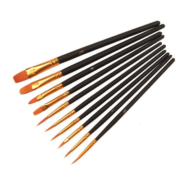 Kunst Modell Farbe Nylon Haar Acryl Öl Aquarell Zeichnung Kunst Liefert Schwarz Malerei Handwerk Künstler Pinsel Set: O
