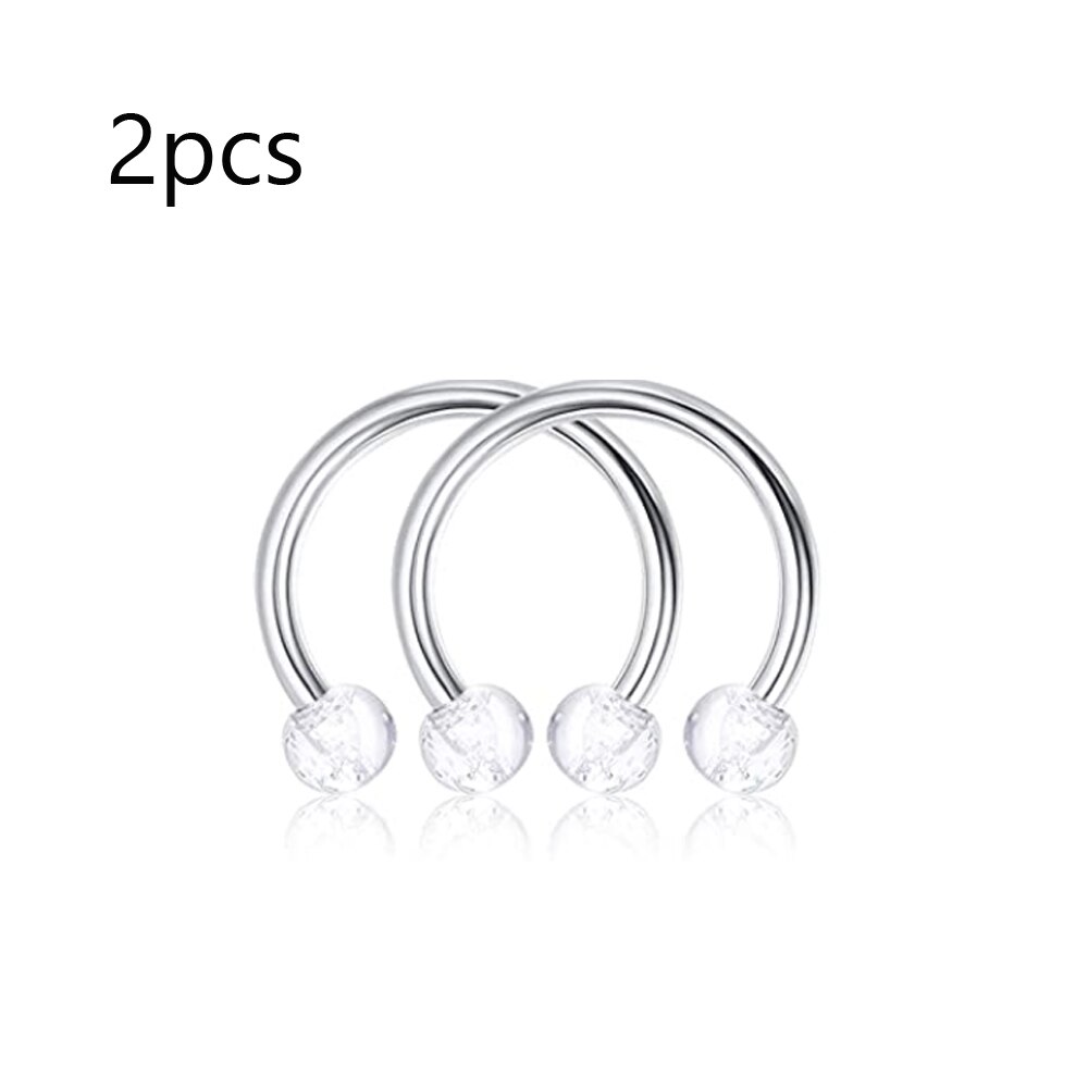 16G Lip Rings Stainless Steel Tragus Monroe Stud Piercing Rings Helix Horseshoe Earrings Hoop Labret Body Jewelry for Women Men: Style 9