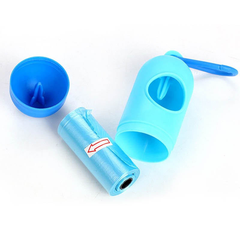Pill Shape Pet Dog Poop Bag Dispenser Waste Garbage Bags Carrier Holder Dispenser + 1roll Poop Bags Set Pet Dog Waste Poop Bags