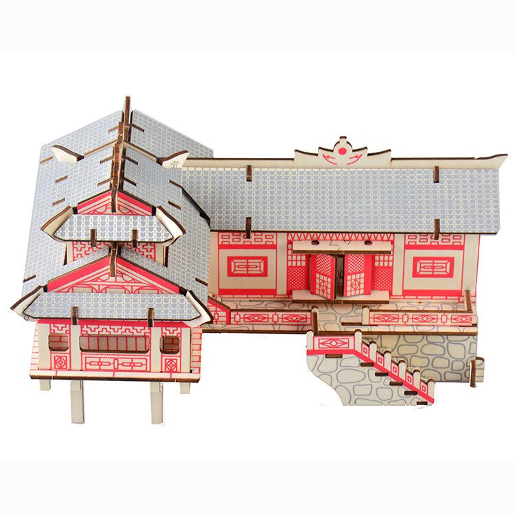 Astuccio su Trampoli 3D Costruzione di Legno puzzle Di Modello di Costruzione FAI DA TE Appeso Piede Casa puzzle Giocattolo Educativo per Bambini Regali