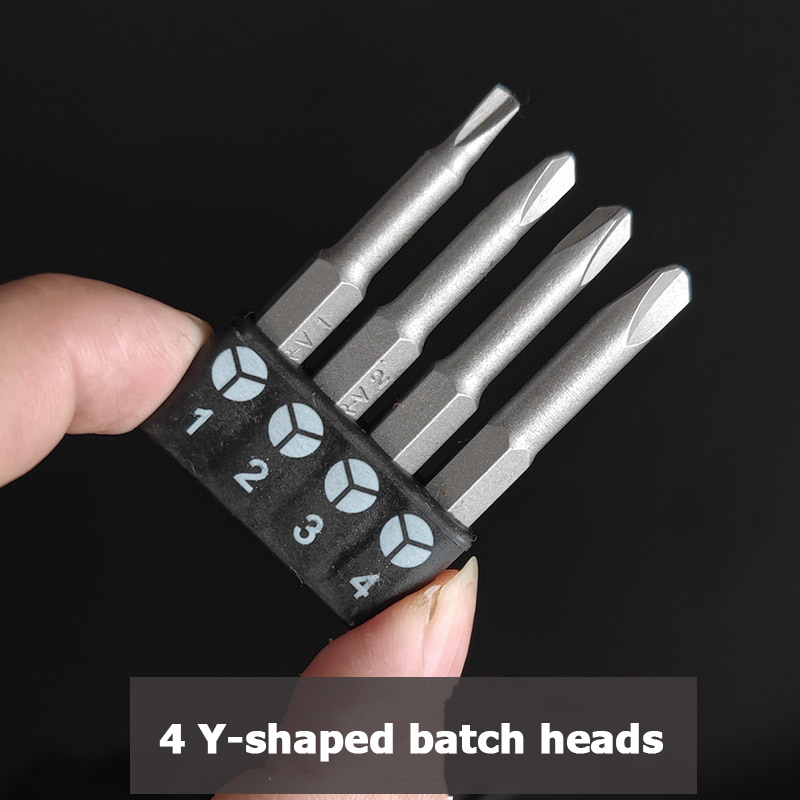 Jeu de tournevis de forme spéciale, 50mm, forme U, type Y, triangle, croix intérieure, trois points, outil d'embout pour interface de 6.35mm: Black