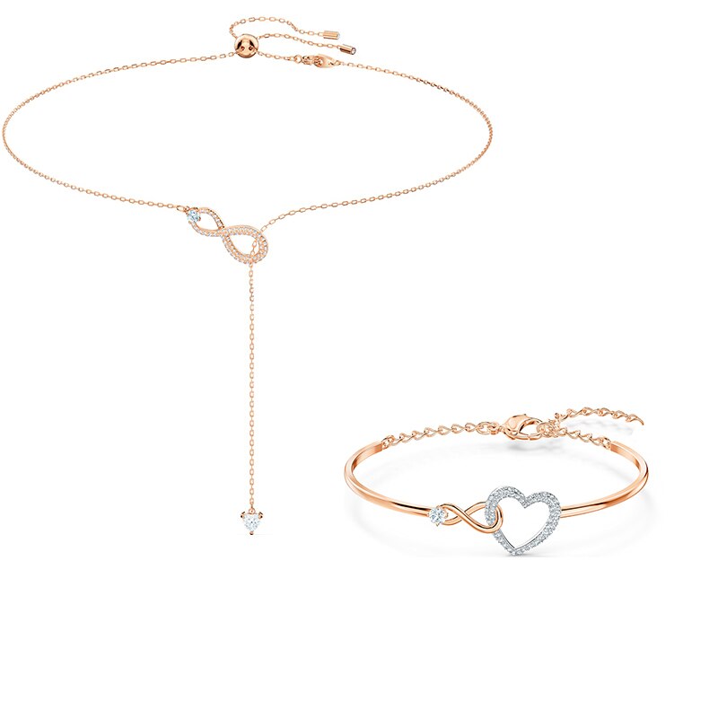 2020 di modo di Nuovo Oro Rosa INFINITY CUORE, A forma di Y Signore Della Collana Originale Gioielli Donna per Dare Fidanzata Di Compleanno Best Regalo: 27 set