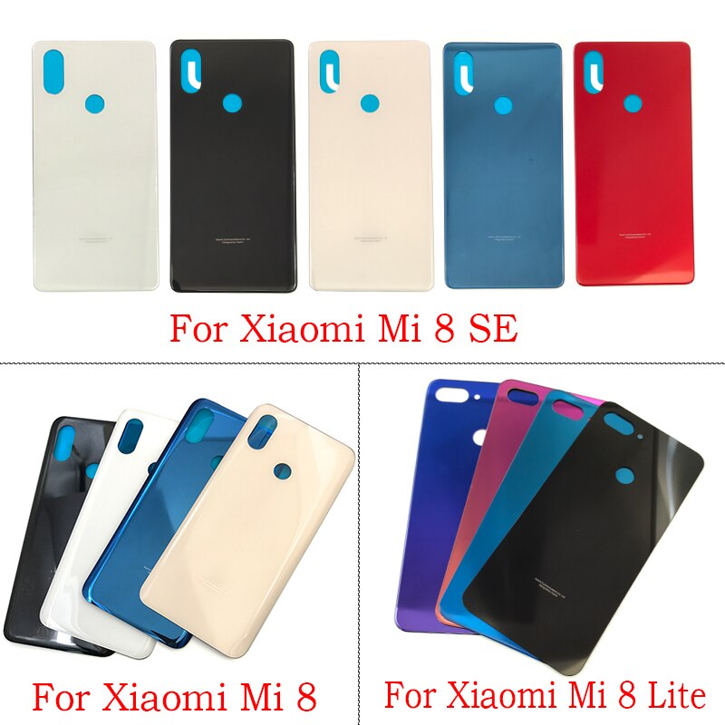 Wymiana szkła bateria tylna pokrywa obudowa tylna szklana obudowa z klejem do Xiaomi Mi8 Mi9 Lite Mi 10 5G / 8Se 8 se 9T