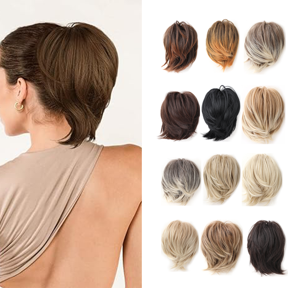 Messy Hair Bun Synthetic Hairpieces for Women Short Bun Tousled Synthetic Elastic Scrunchies Hairpiece for Women Girls