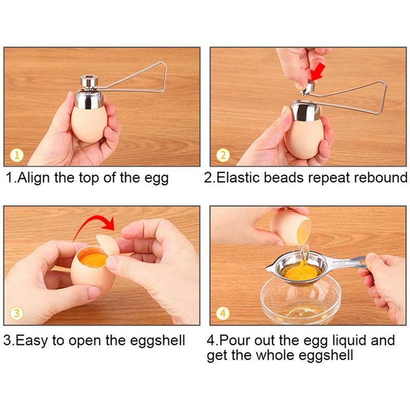 Metall egg saks egg topper kutter skallåpner rustfritt stål kokt rå egg åpent kjøkkenverktøy sett