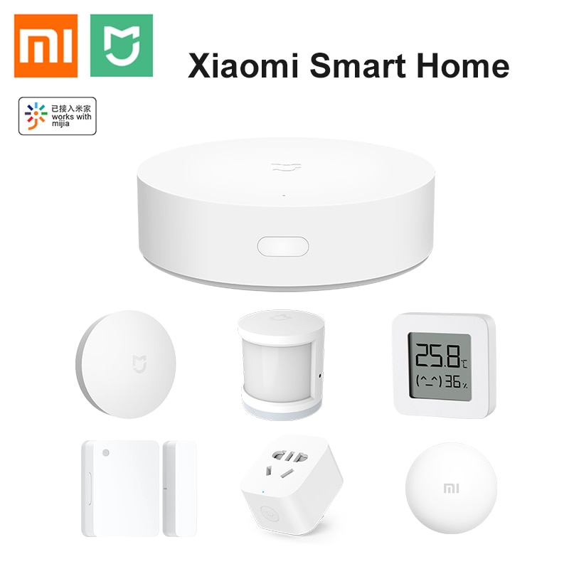 Xiaomi Smart Home Kit Mi Mijia Gateway V3 Zigbee Door Window Sensor Human Body Sensor Water Flood Leak Detect Work With Mi Home