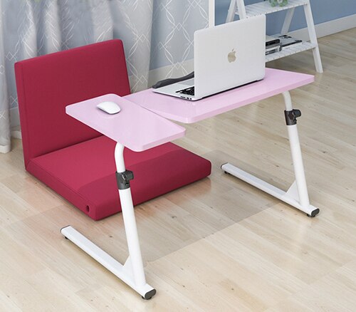 Folding Lifting Laptop Table Computer Desk Bedside Sofa Bed Adjustable Notebook Stand Table Study Desk: Pink
