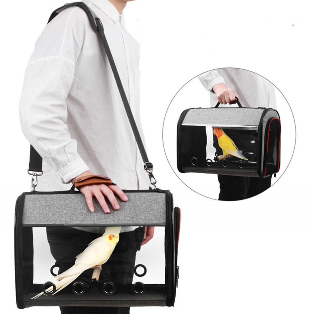 Transportín de viaje para pájaros transparente, portátil, loro jaula para pájaros, mochila de mano con doble cremallera, de Estuche de transporte para pájaros